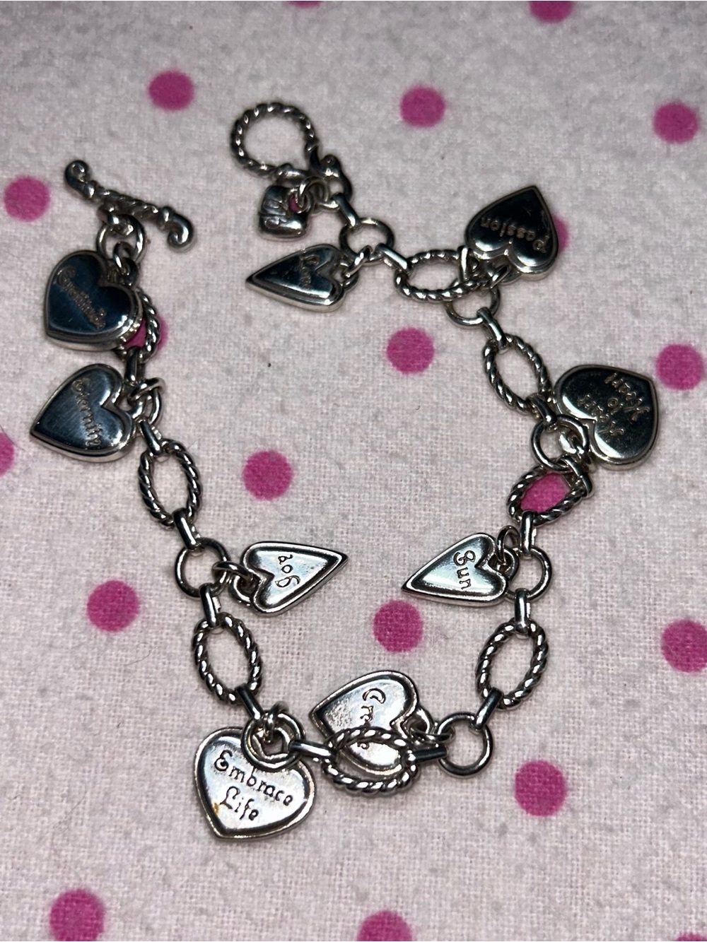 Brighton Silver Heart Charm Bracelet